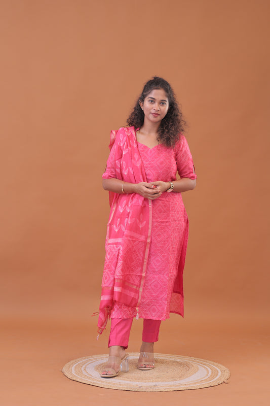 PREMIUM-CHANDERI pink  suits