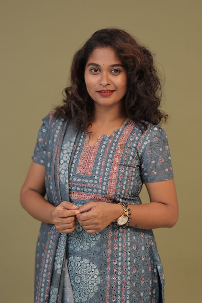 hakkoba teal blue -kurta set