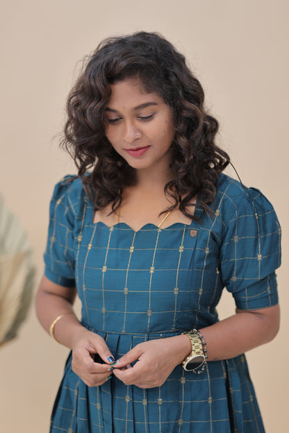 RAMA GREEN SILK GOWN- plus size