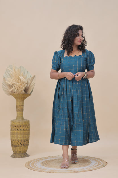 RAMA GREEN SILK GOWN- plus size