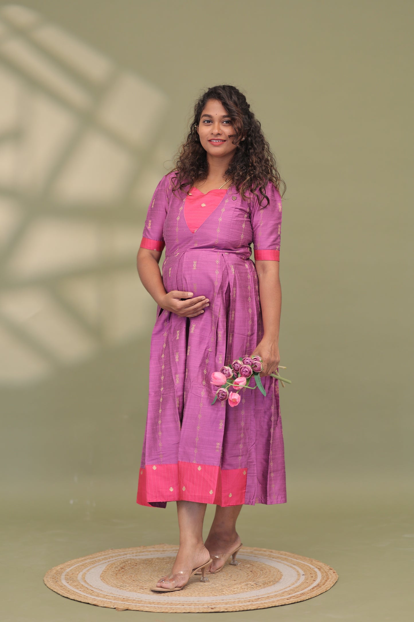 LAVE HEART-RAW SILK GOWN