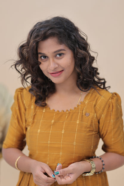 MUSTARD SILK GOWN- plus size