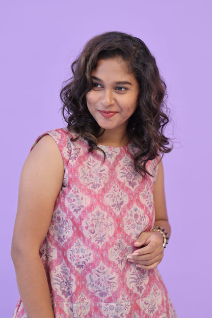 SUNNY-FLORAL-cotton co-ord-PINK MUGHAL