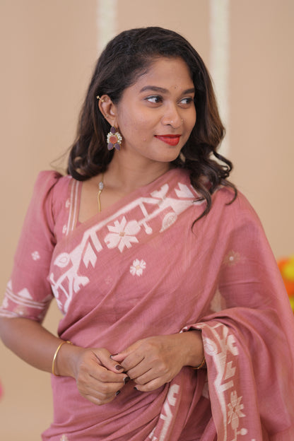 BOSSY GIRL-SAREE06-PEACH