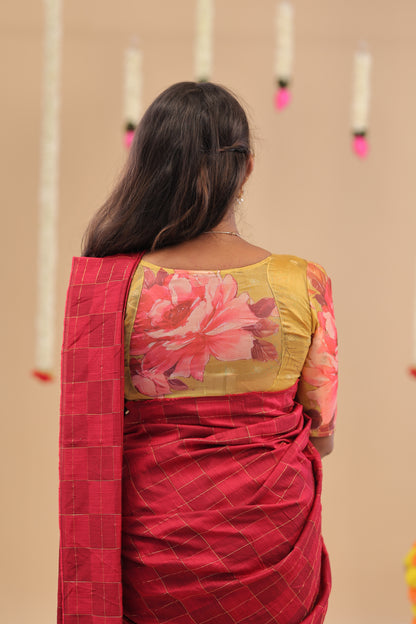HALF SAREE-PINK CHECKS