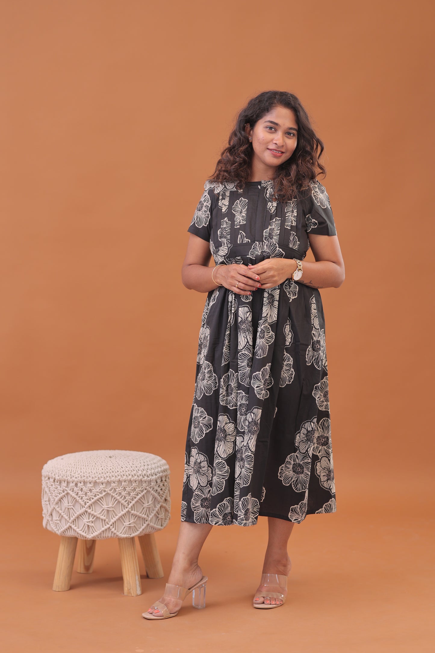 COTTON GOWN/ PG/BLACK (Copy)