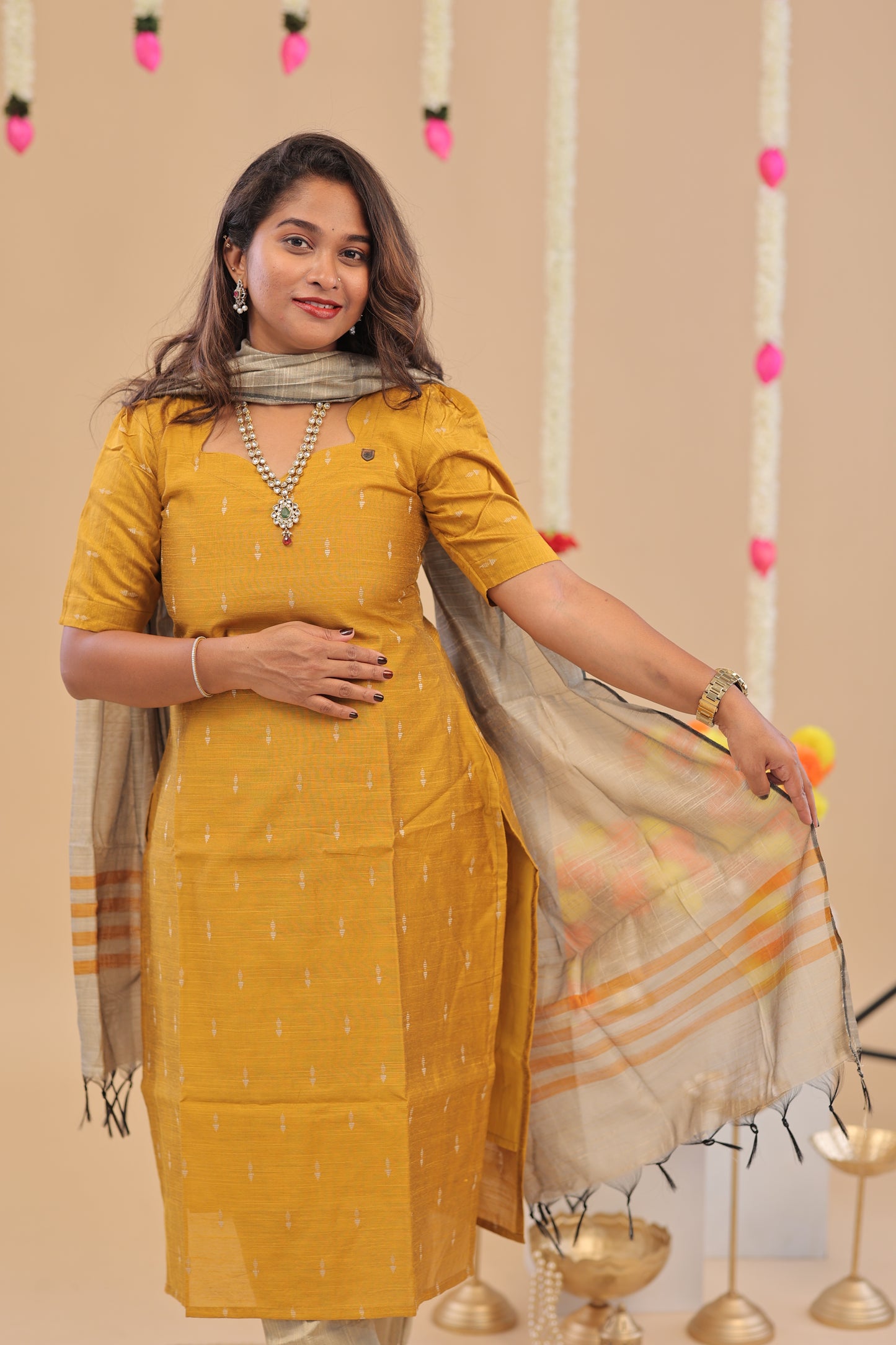 RAW SILK -MUSTARD SUIT