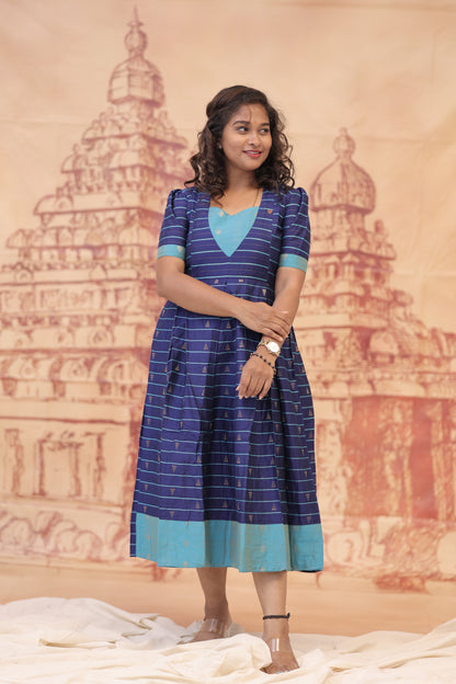 RAW SILK GOWN - ROYAL BLUE