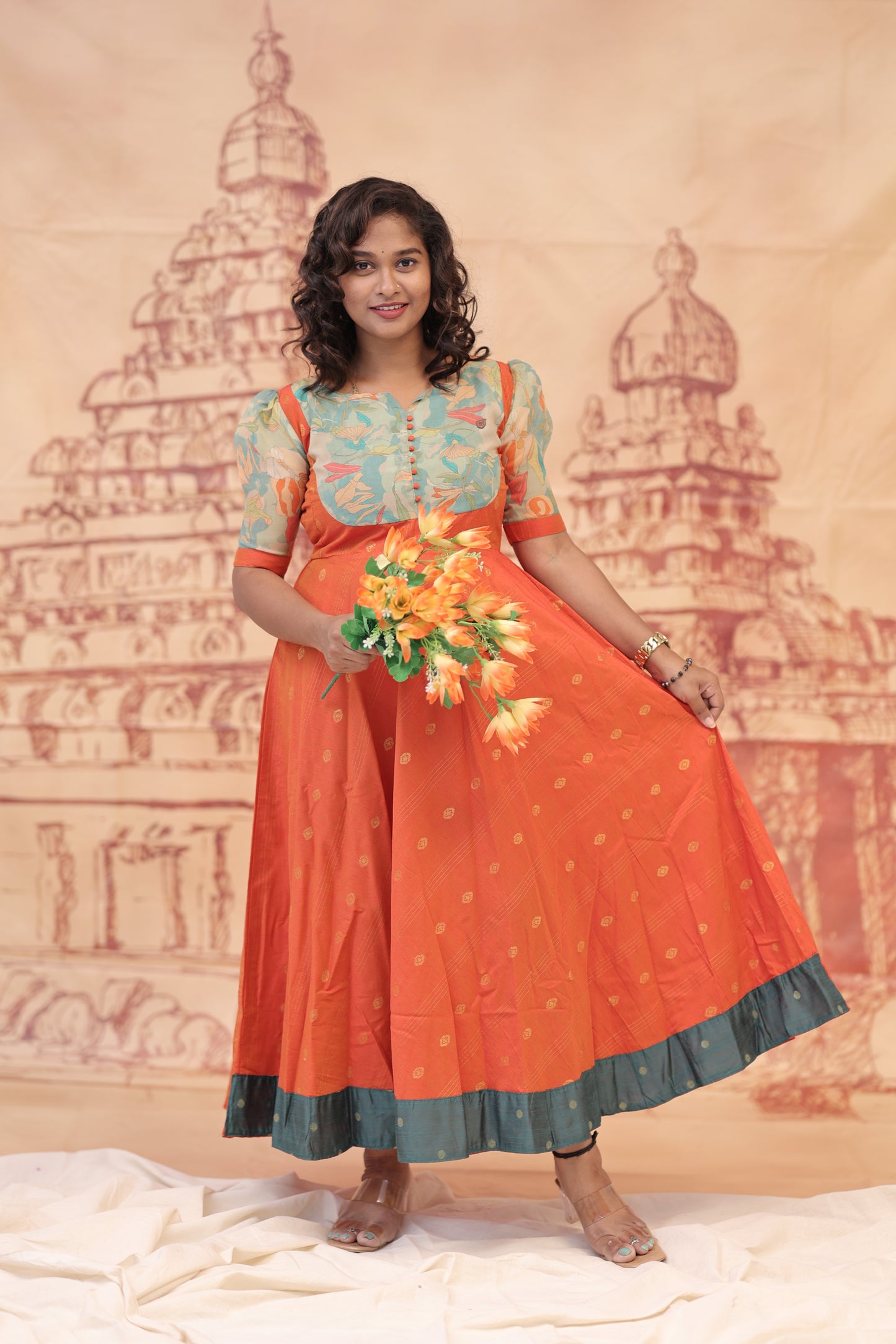 DUBION MAXI-MEENAKSHI-ORANGE