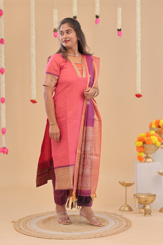 KANCHI-SILK COTTON-PEACH