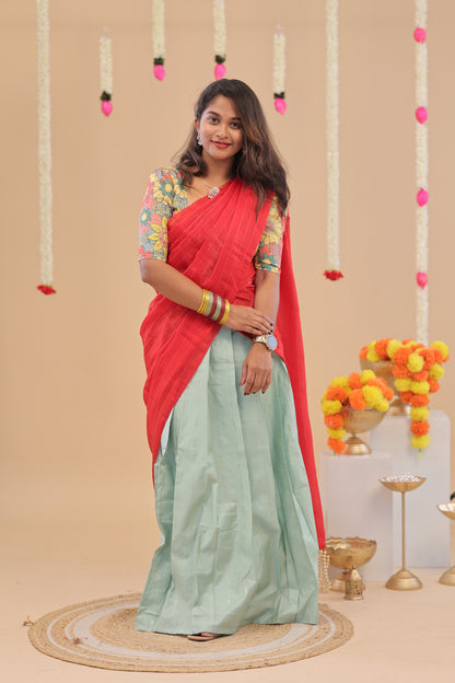 HALF SAREE-RED