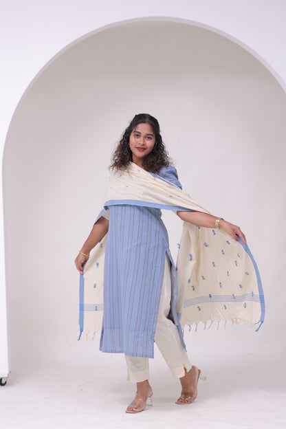 THURIGAI-cotton3pc- blue