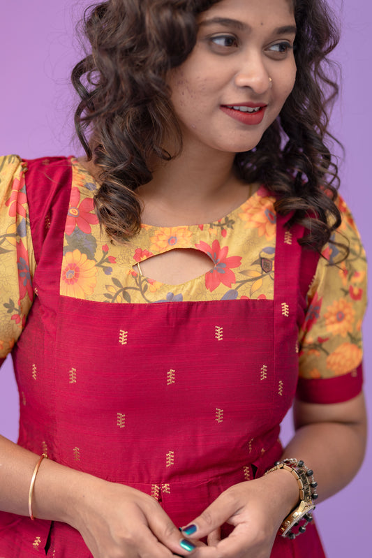 Pink patterned new version DUBION gown