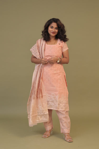 LUX- Chanderi PEACH