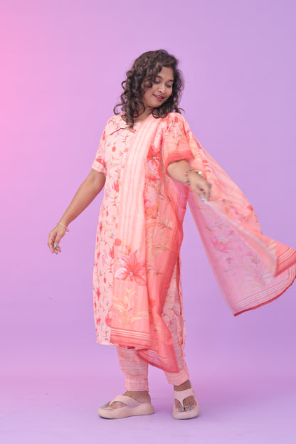 Mul cotton 3 pc set peach