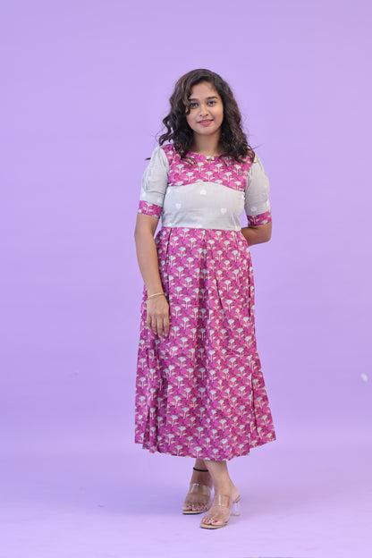 PIPING HOT - GREY MAGENTA- gown