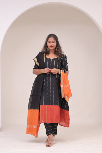 THUGIL - RAW SILK set - BLACK/Rust