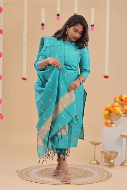 RAW SILK -SKYBLUE SUIT
