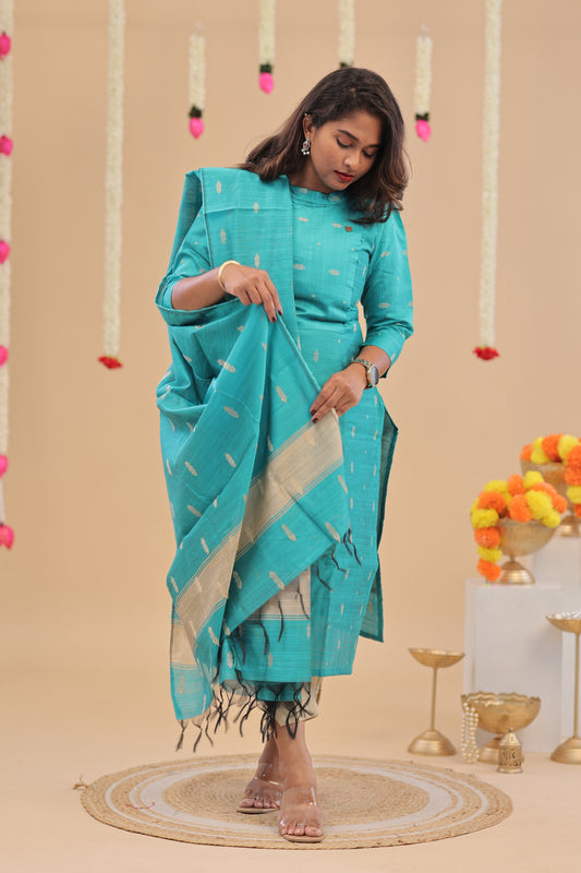 RAW SILK -SKYBLUE SUIT