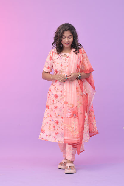 Mul cotton 3 pc set peach
