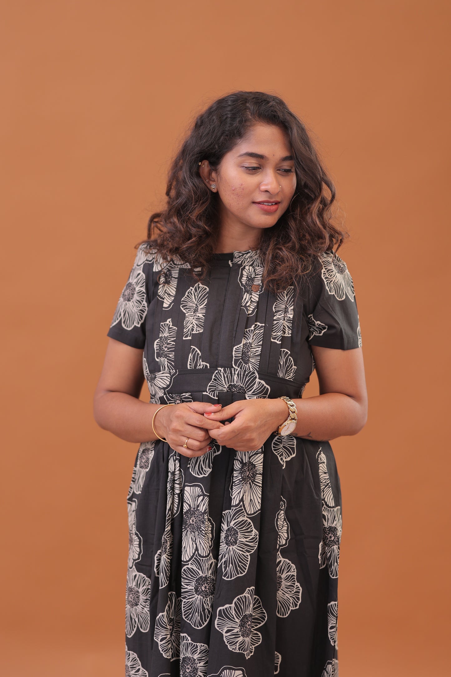 COTTON GOWN/ PG/BLACK (Copy)