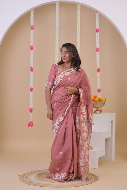 BOSSY GIRL-SAREE06-PEACH