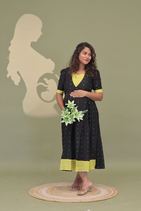 BLACK HEART-RAW SILK GOWN