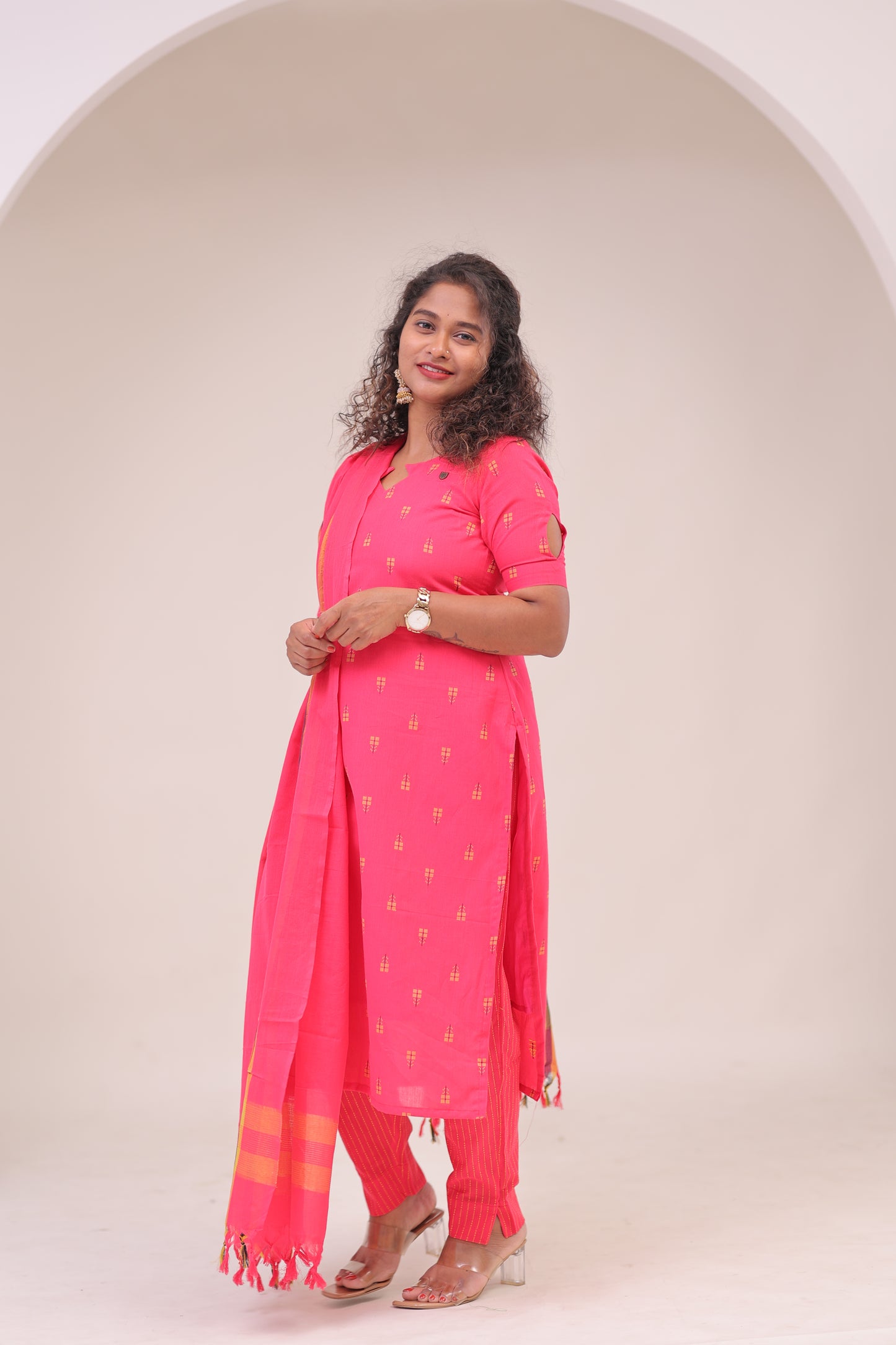 Poonguzhali-3 pc cotton sets - PINK