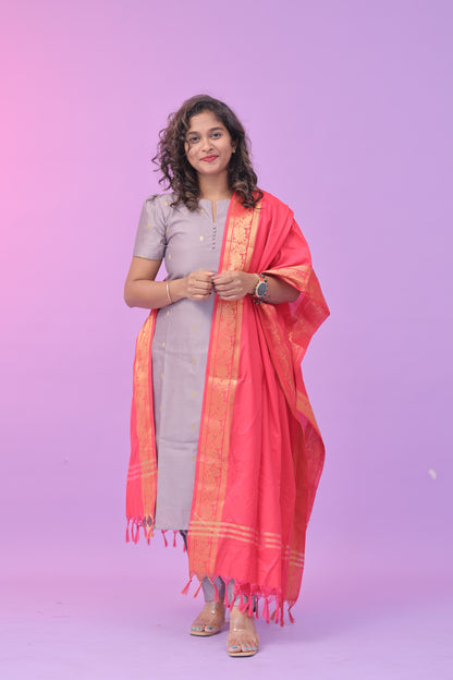 Chandrika - Tussar Kurti set - lavender