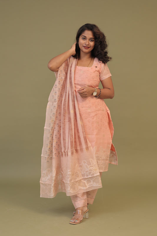 LUX- Chanderi PEACH