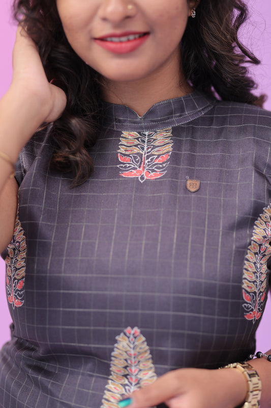 Chanderi co ords - BLACK
