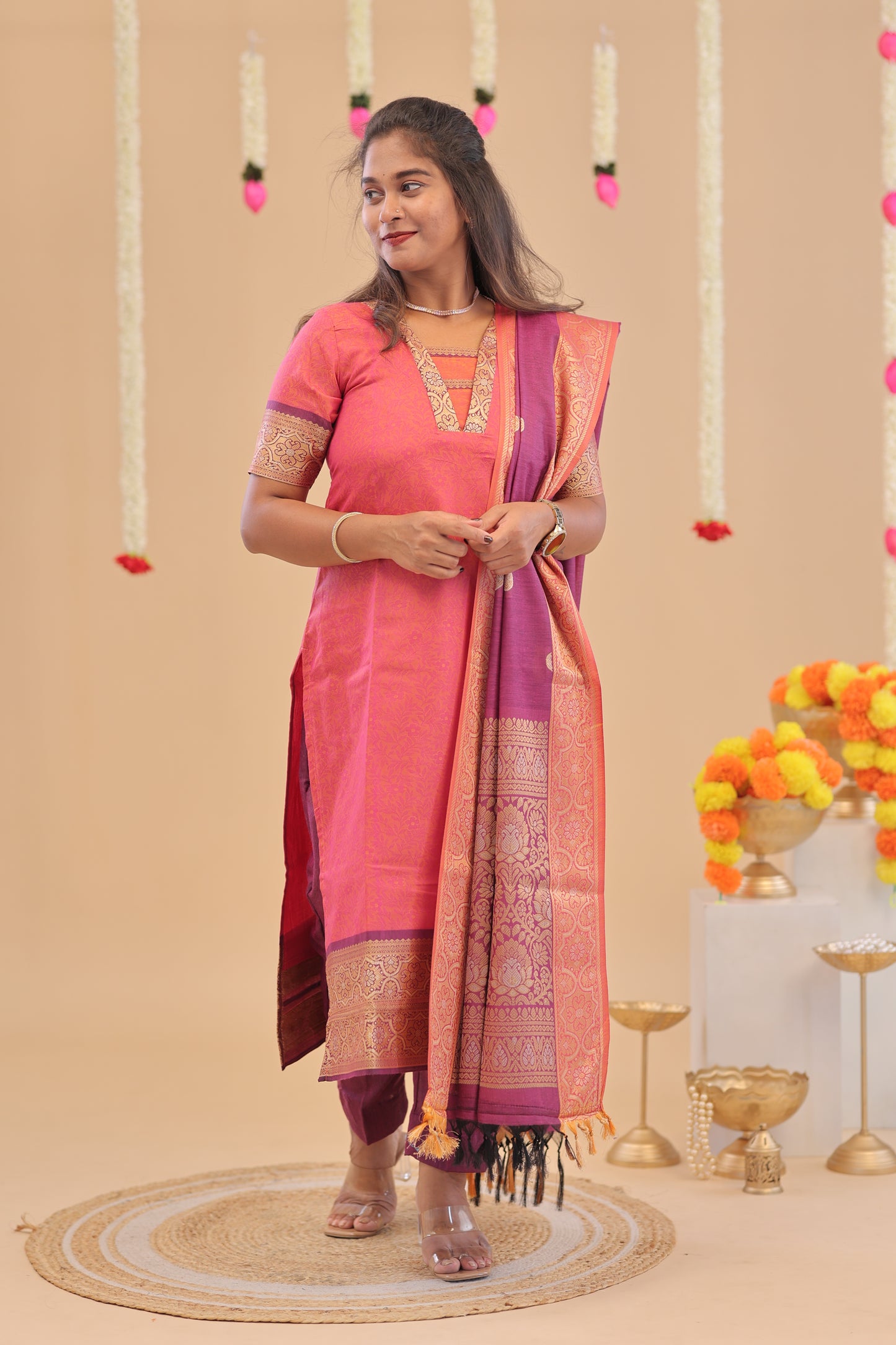 KANCHI-SILK COTTON-PEACH