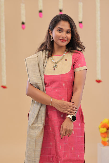 RAW SILK -PINK SUIT