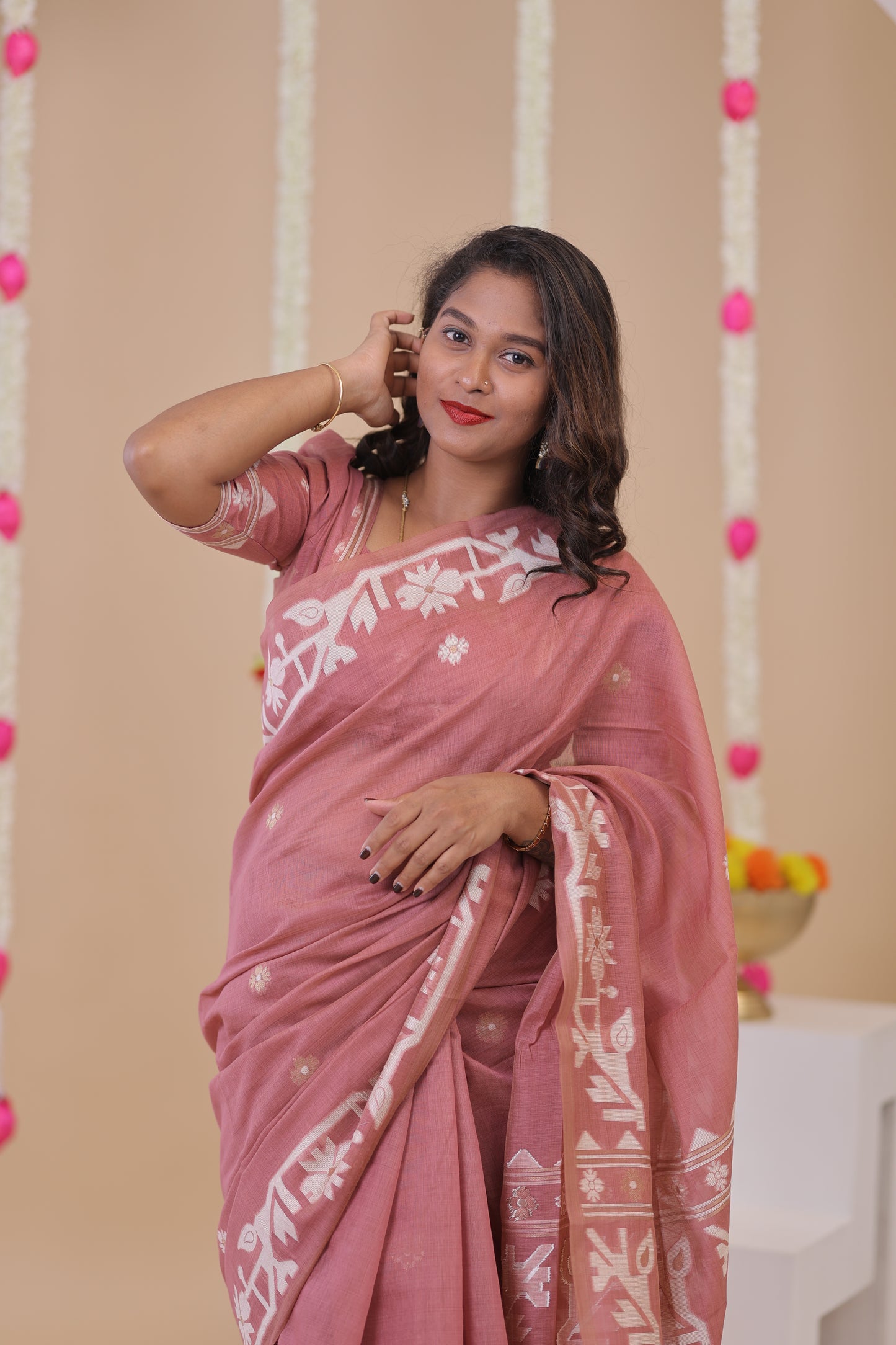 BOSSY GIRL-SAREE06-PEACH