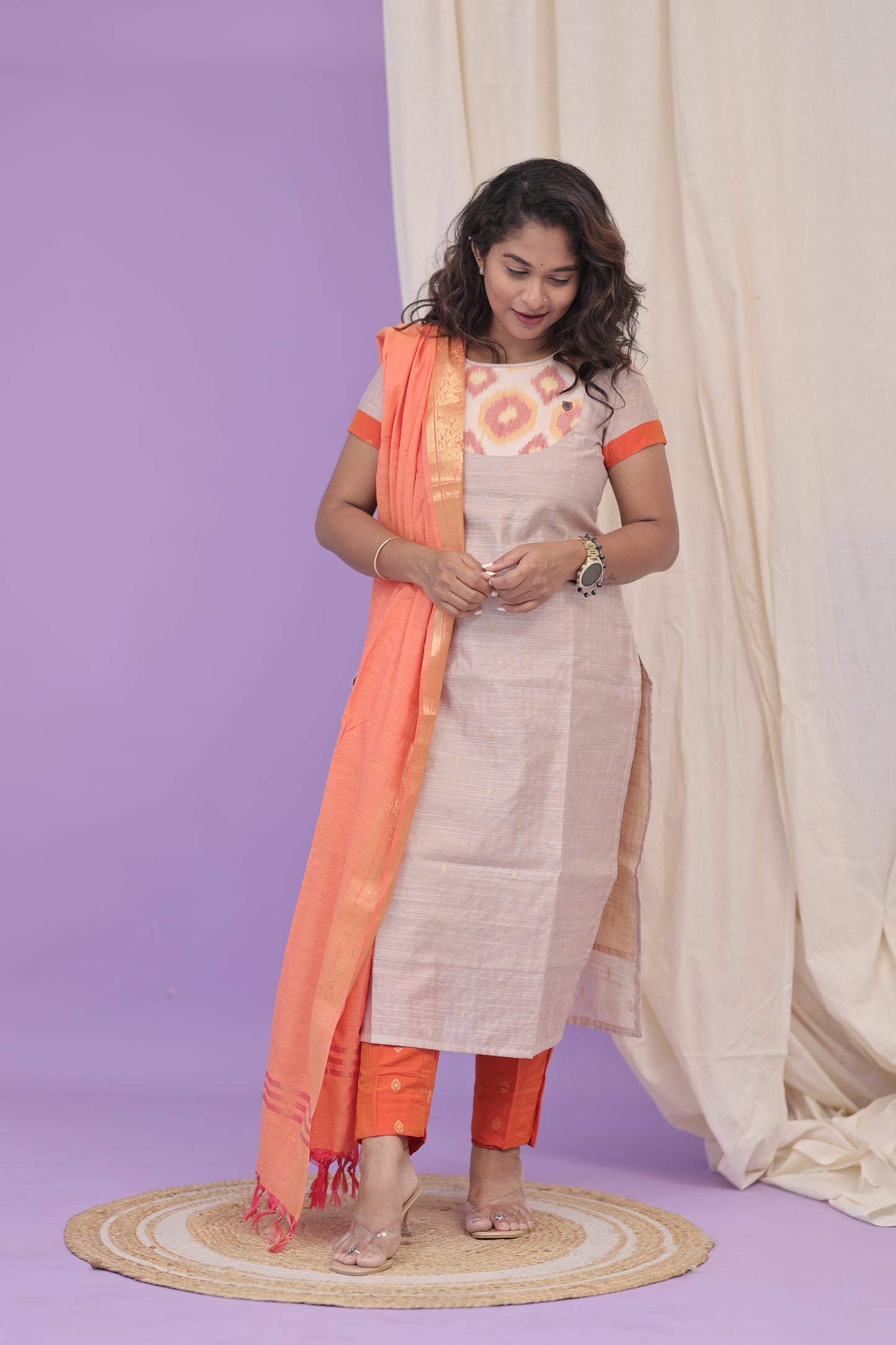 PGchanderi-KAAJAL-BEIGE-ORANGE