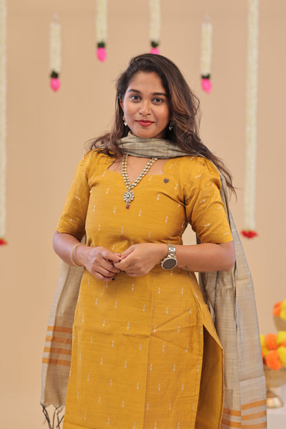 RAW SILK -MUSTARD SUIT