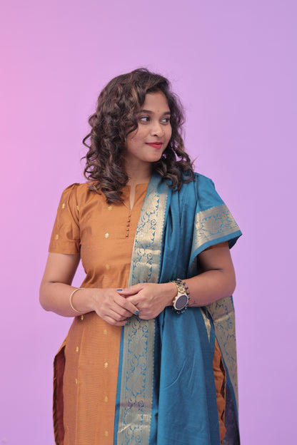 Chandrika - Tussar Kurti set - GOLDEN