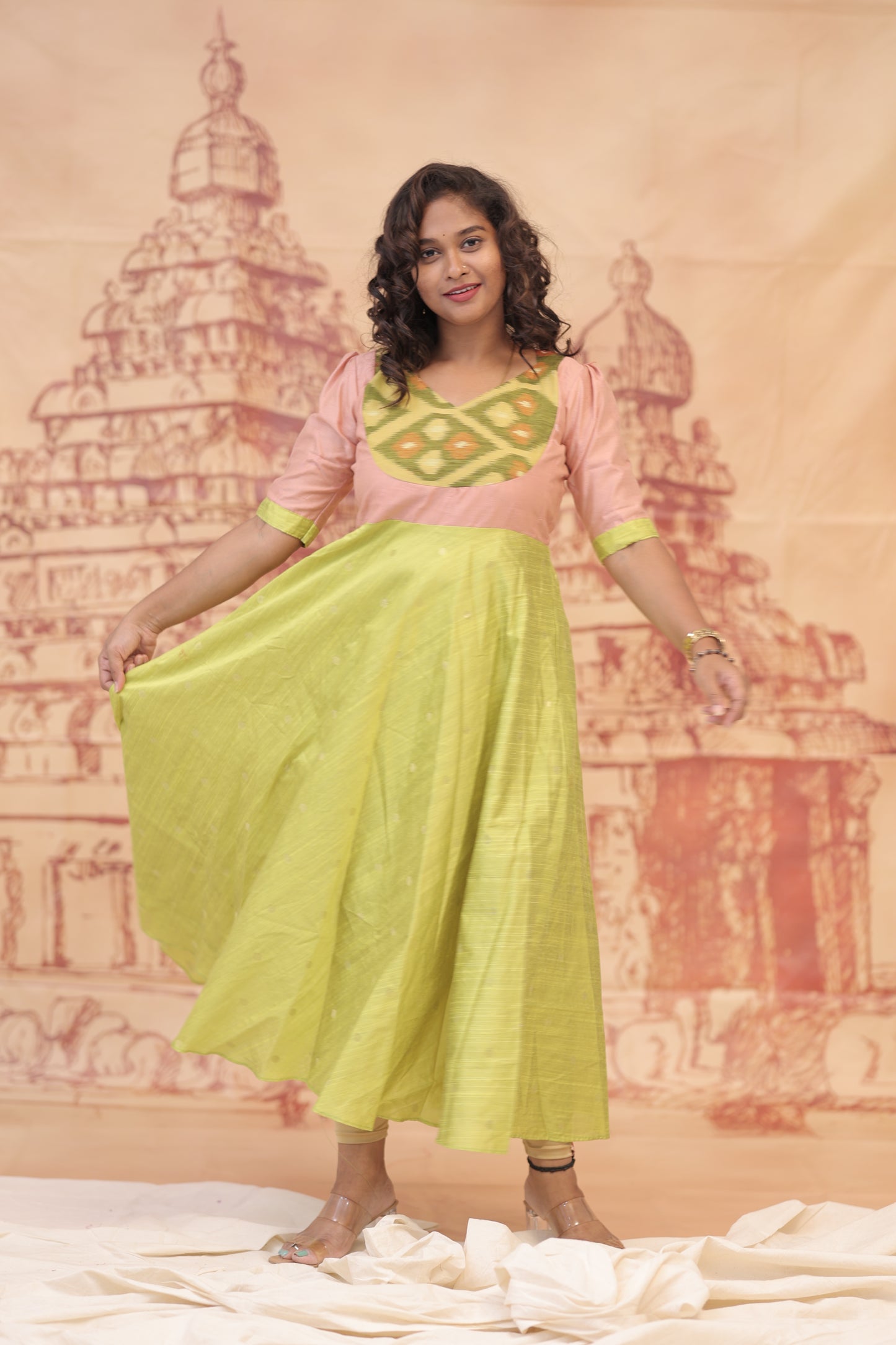 DUBION MAXI-MEENAKSHI -PEACH