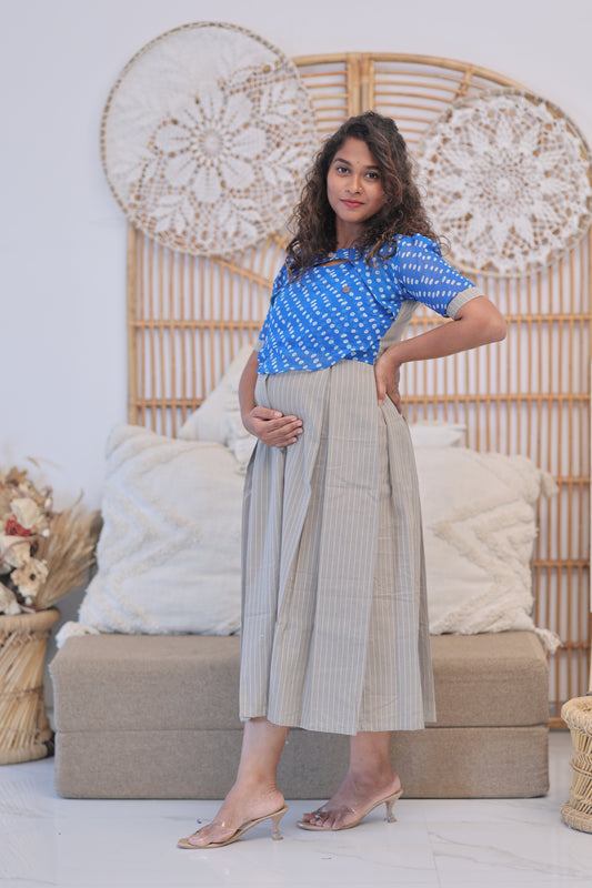 PIPING HOT- FEEDINGGOWNS-ROYAL-POLKHA