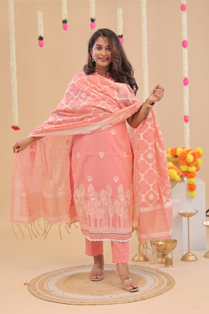 PREMIUM Pink- JAMDHANI SUIT