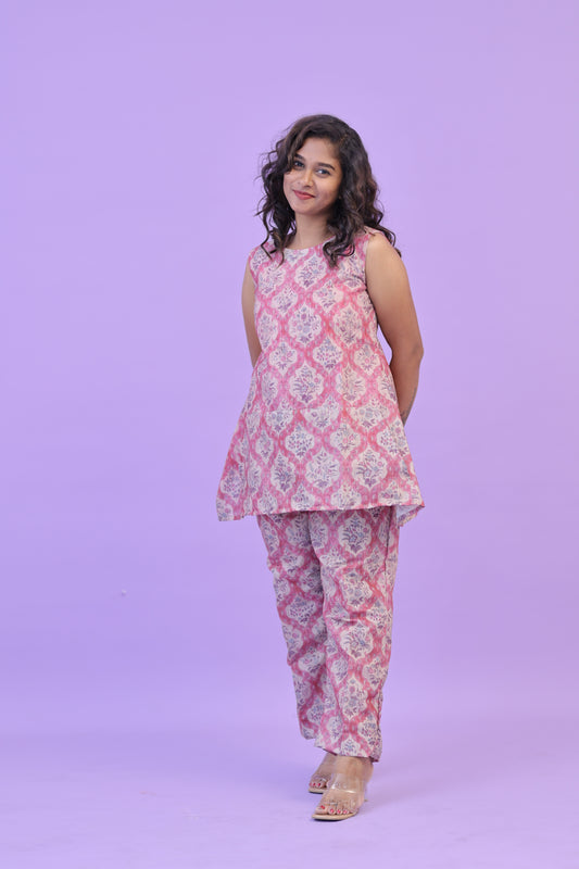 SUNNY-FLORAL-cotton co-ord-PINK MUGHAL
