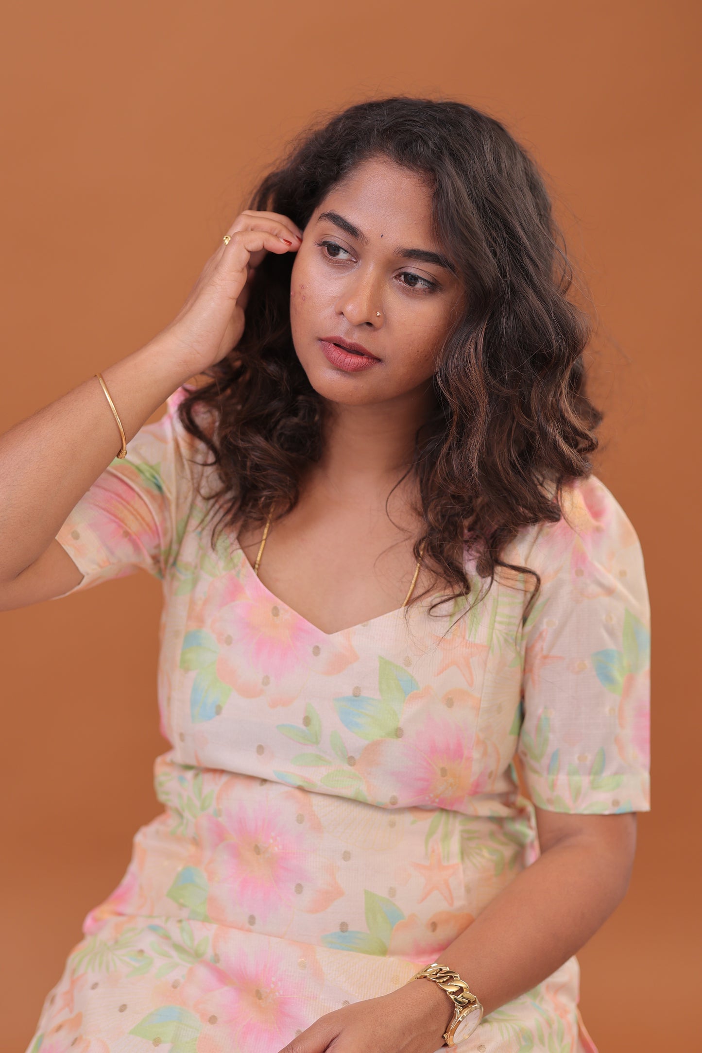 FLORAL-Co ords beige