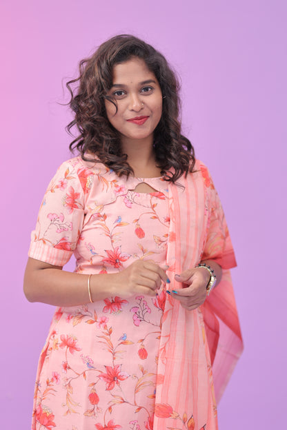 Mul cotton 3 pc set peach