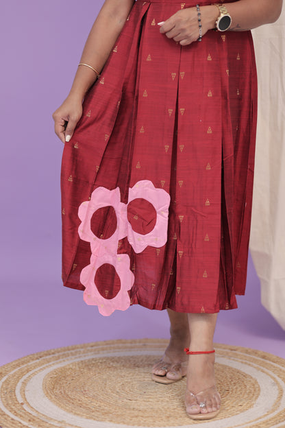 Floral DUBION GOWN -Red