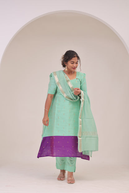 THUGIL - RAWSILK set - TEAL/PURPLE