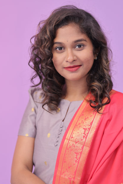 Chandrika - Tussar Kurti set - lavender