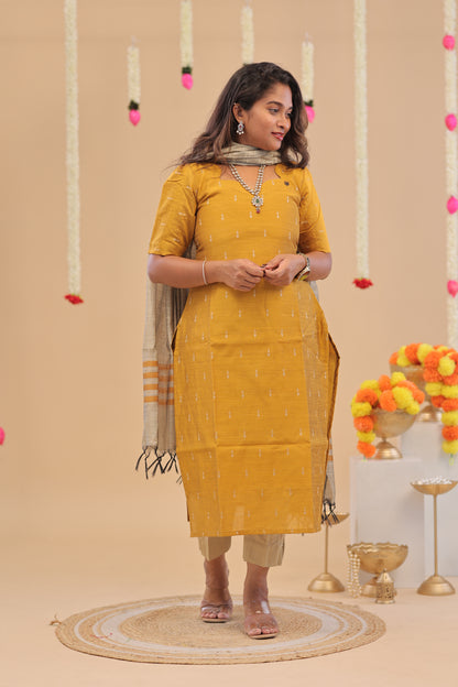 RAW SILK -MUSTARD SUIT