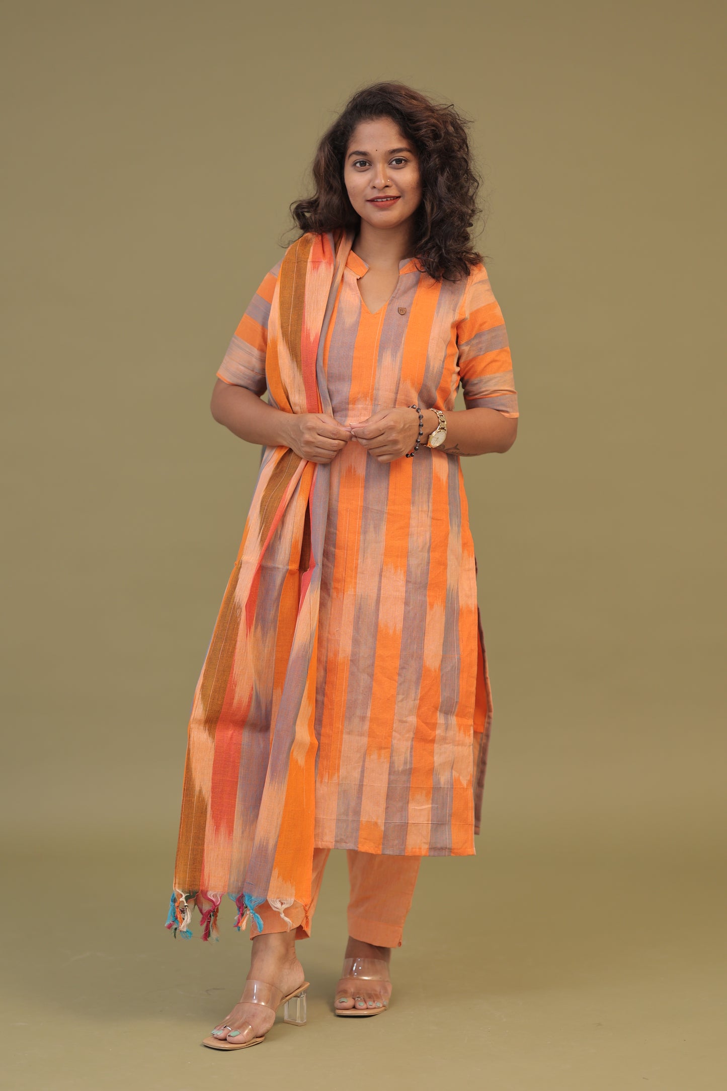 RANGOLI-TANGARINE- kurta set