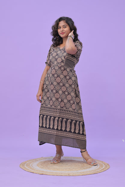 AJRAK -A-line BLACK