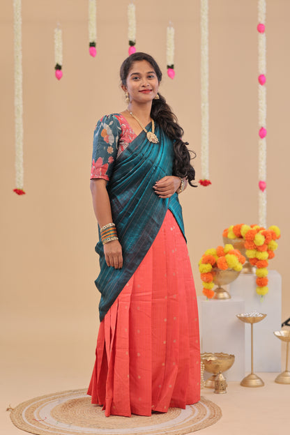 HALF SAREE- TEAL